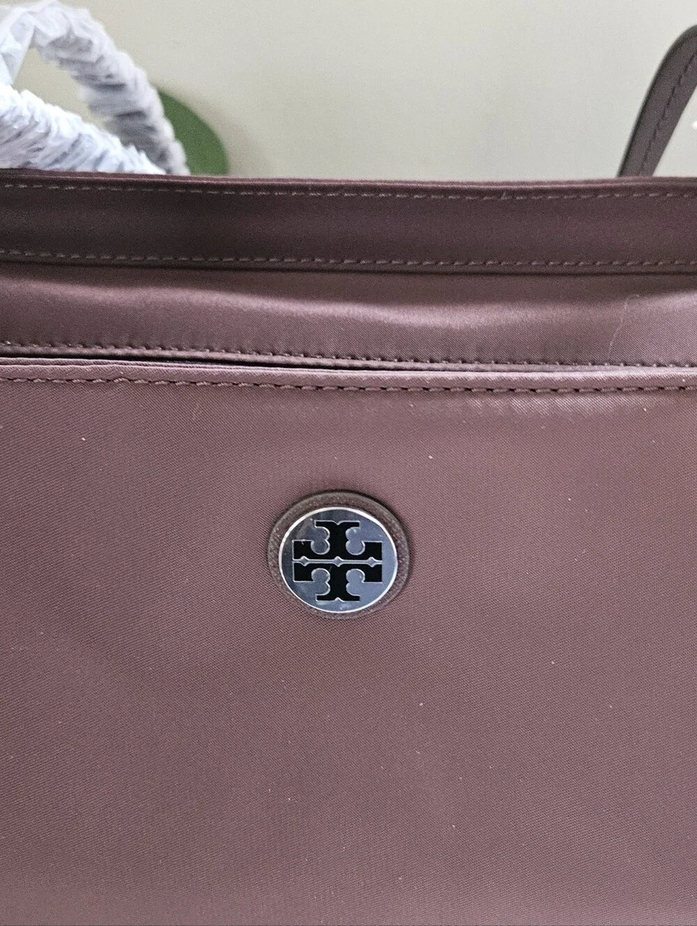 Tory Burch nwt Nylon Large Tote In Truffle Exterior Material: Smooth, durable re